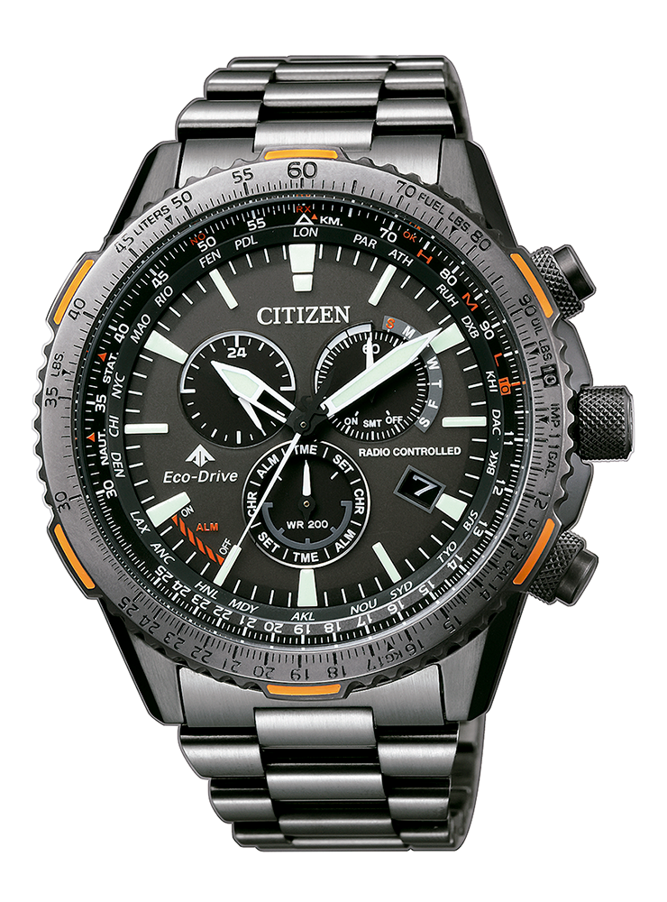 Relógio CITIZEN Radiocontrol CRONO PILOT E660 AÇO CB5007-51H