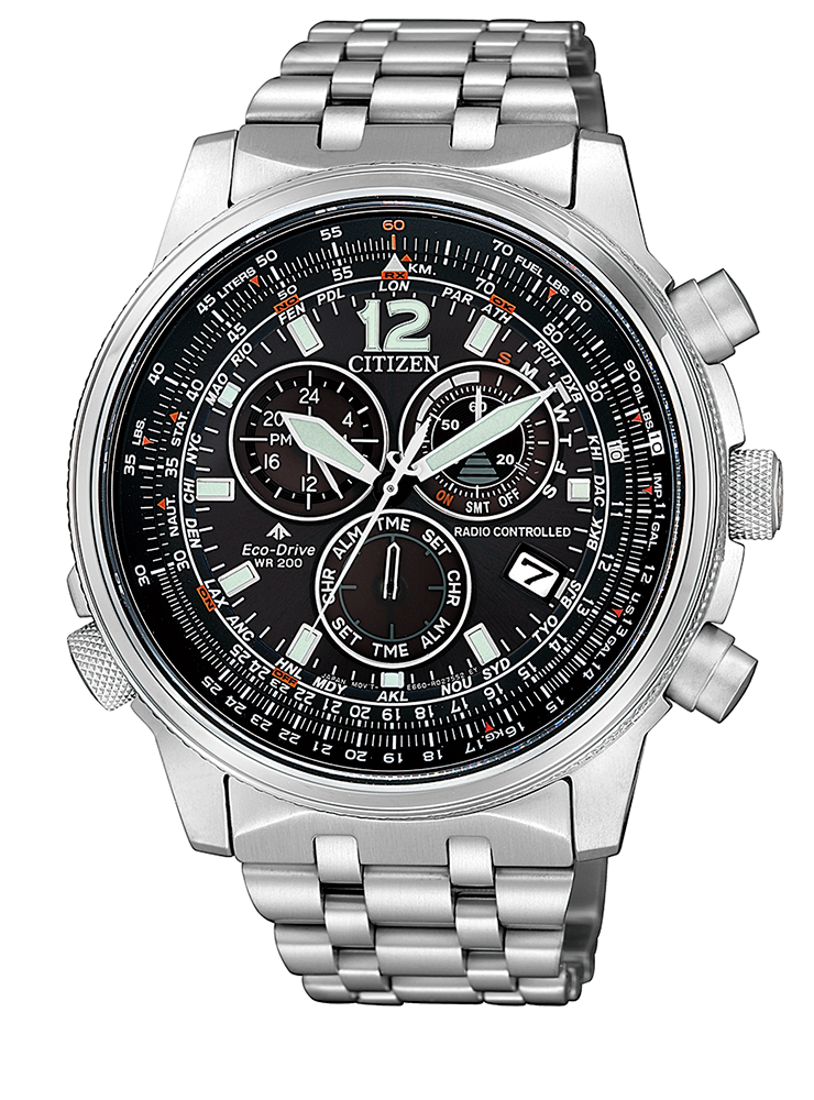 Relógio CITIZEN Radiocontrol CRONO PILOT E660 AÇO CB5860-86E