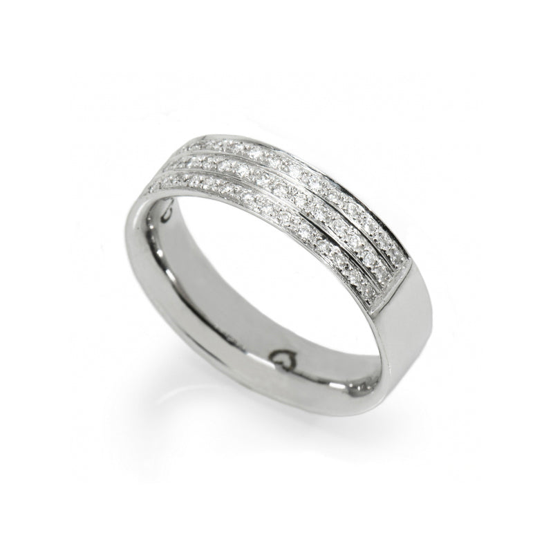 Anel de Noivado ROMANTIS em Ouro Branco c/ Diamantes JOALR003199B