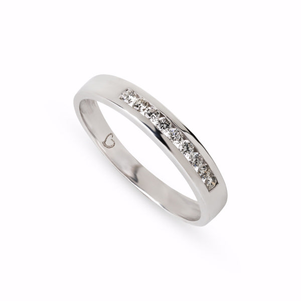 Anel de Noivado ROMANTIS em Ouro Branco c/ Diamantes JOANR000602B