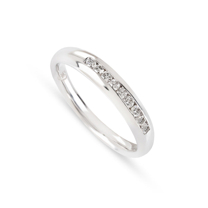 Anel de Noivado ROMANTIS em Ouro Branco c/ Diamantes JOANR001894B