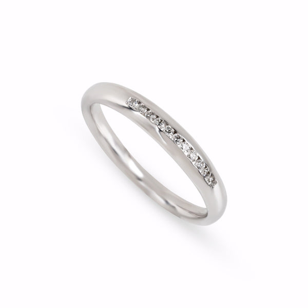 Anel de Noivado ROMANTIS em Ouro Branco c/ Diamantes JOANR001898B