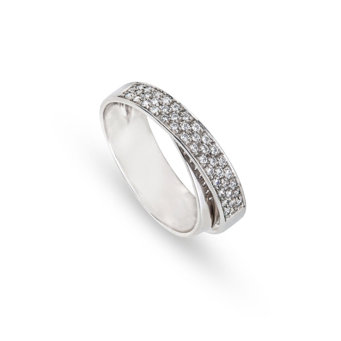 Anel de Noivado ROMANTIS em Ouro Branco c/ Diamantes JOANR001903B