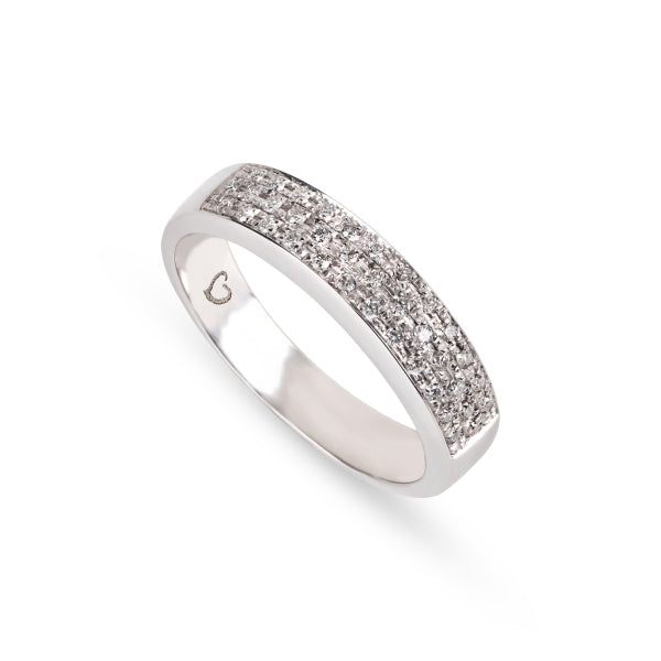 Anel de Noivado ROMANTIS em Ouro Branco c/ Diamantes JOANR002011B