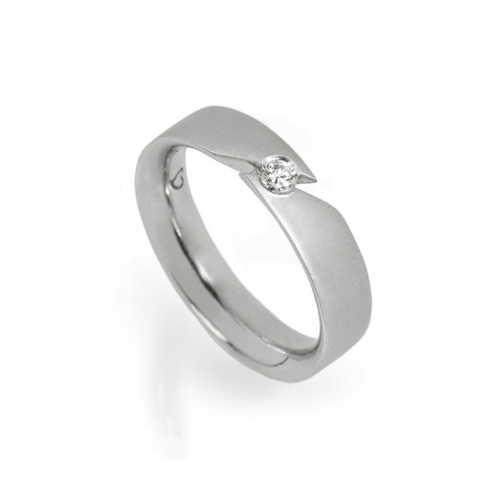 Anel de Noivado ROMANTIS em Ouro Branco c/ Diamantes JOANR002066B