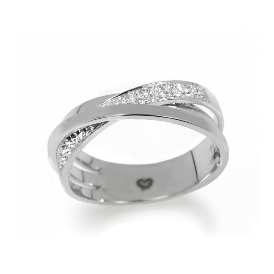 Anel de Noivado ROMANTIS em Ouro Branco c/ Diamantes JOANR002930B