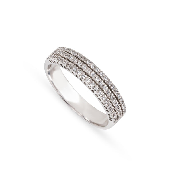 Anel de Noivado ROMANTIS em Ouro Branco c/ Diamantes JOANR003514B