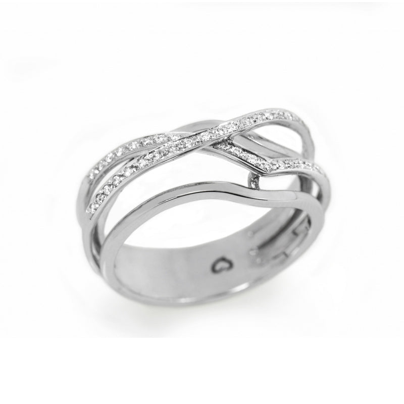 Anel de Noivado ROMANTIS em Ouro Branco c/ Diamantes JOANR003766B