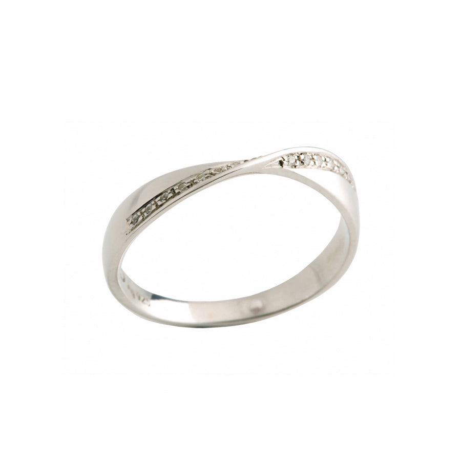 Anel de Noivado ROMANTIS em Ouro Branco c/ Diamantes JOANR004556B