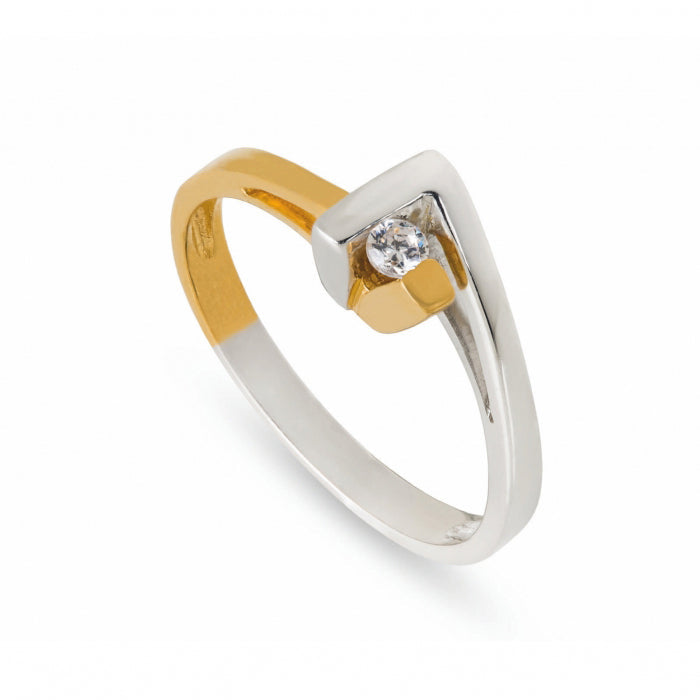 Anel de Noivado ROMANTIS em Ouro Bicolor c/ Diamantes JOANR004766A