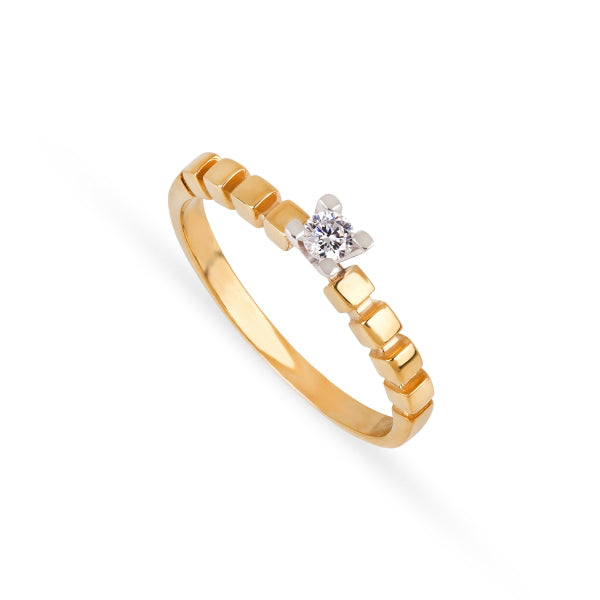 Anel de Noivado ROMANTIS em Ouro Bicolor c/ Diamantes JOANR005338A