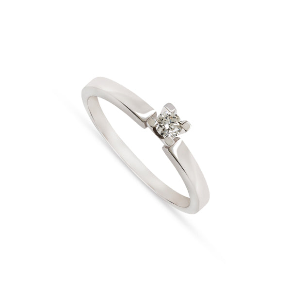 Anel de Noivado ROMANTIS em Ouro Branco c/ Diamantes JOANR005338C