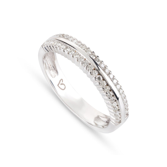 Anel de Noivado ROMANTIS em Ouro Branco c/ Diamantes JOANR005370B