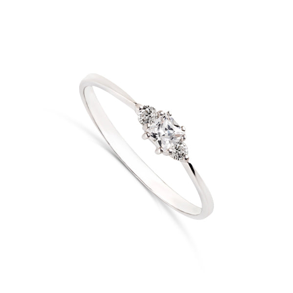 Anel de Noivado ROMANTIS em Ouro Branco c/ Diamantes JOANR005940B